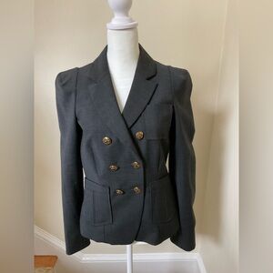 Rebecca Taylor Dark Gray Double-Breasted Size 4 Women's Blazer